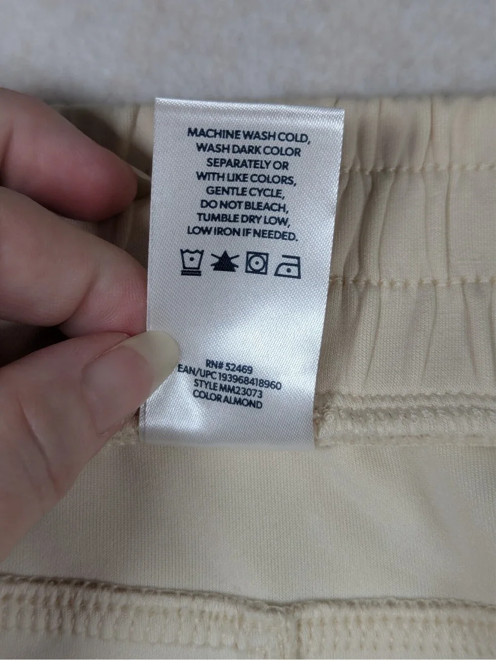 Member's Mark - Unisex - Adjustable Drawcord Luxe Shorts - Ivory - Size: XL